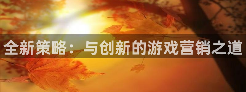高德娱乐官方注册登录：全新策略：与创新的游戏营销之道